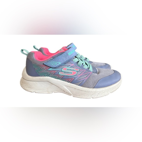 Skechers Kids' Lavender and Aqua Sneakers - Picture 2 of 6
